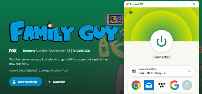 Family Guy with ExpressVPN